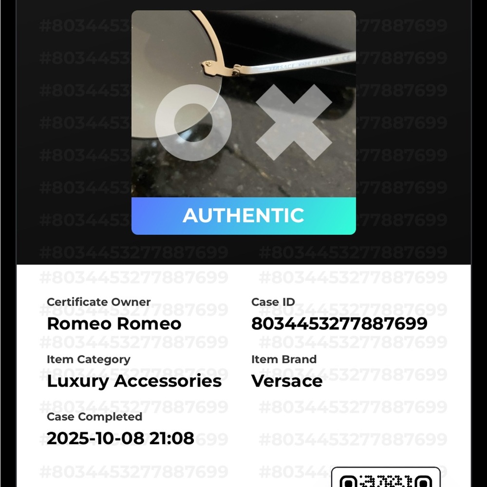 NWOT. COA. Versace Black and Gold Round Sunglasses. Full inclusion. - Picture 16 of 16